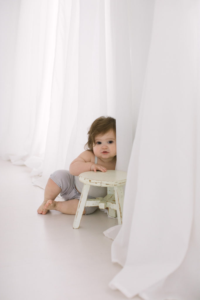 Natural light milestone photography. Lifestyle Chicago baby photographer baby clients