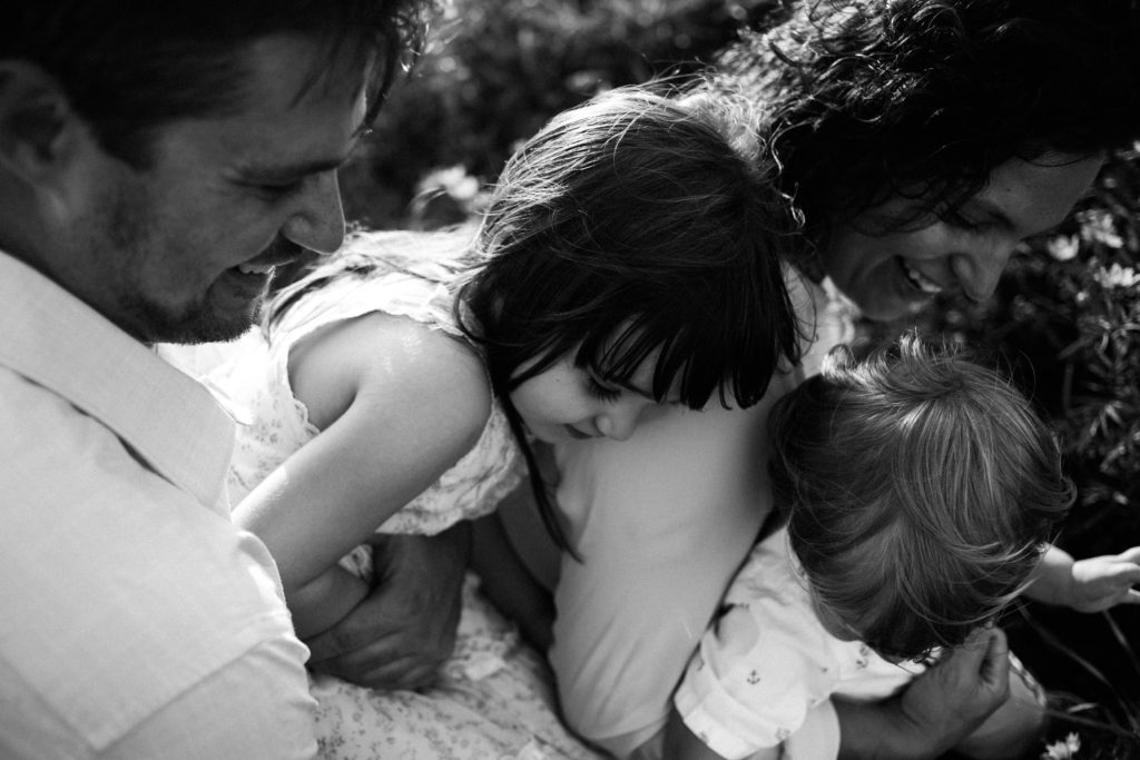 Frankfort Family Photographer family of four hugging 
