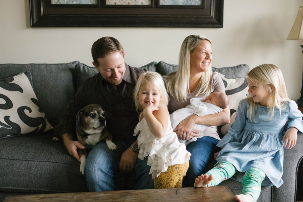 Chicago newborn and family lifestyle photographer, Elle Baker Photography, laughing family photo