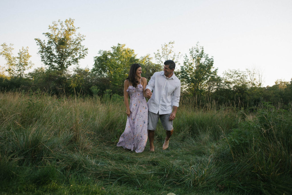 Hickory Creek Preserve in Mokena, IL, Photo by Elle Baker Photography, wife and husband interact during candid lifestyle session