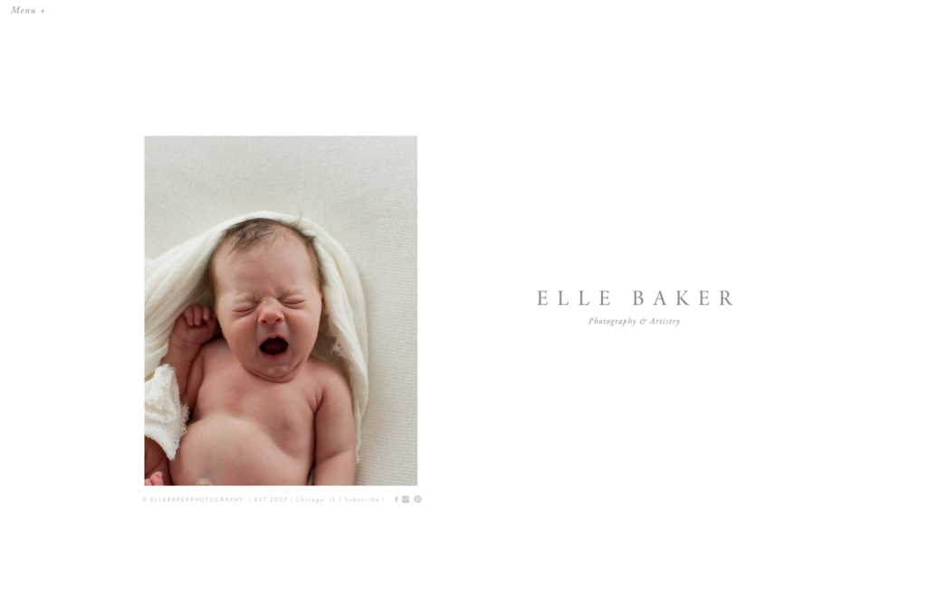 Chicago newborn photographer website Elle Baker Photography