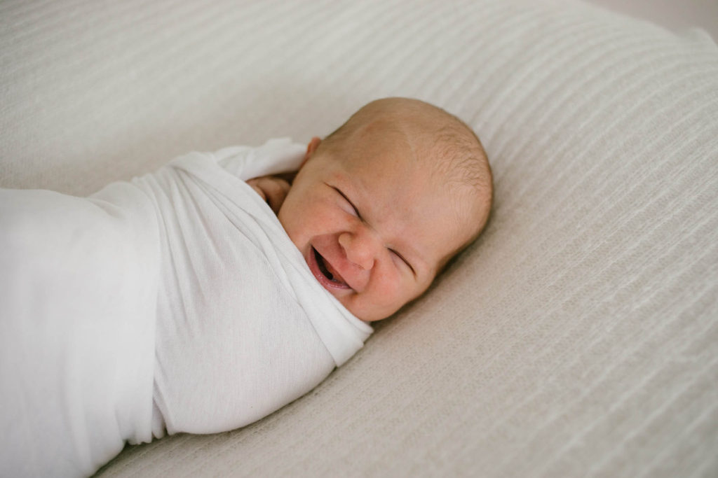 Chicago newborn and family lifestyle photographer, Elle Baker Photography, smiling baby