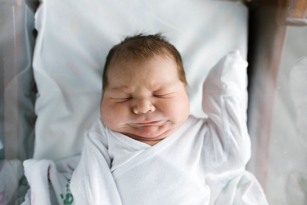 chubby newborn baby during Fresh 48 Hospital Session 
