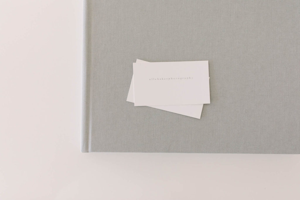 Elle Baker Photography displays a beautiful gray linen covered album