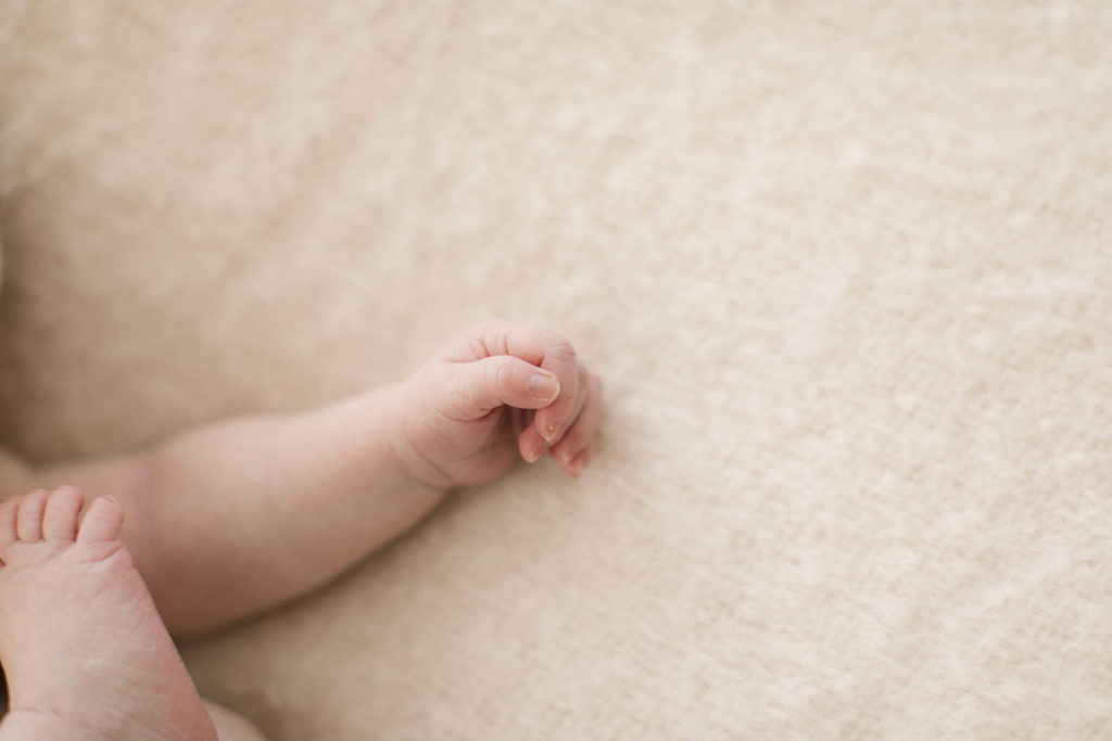 detail photograph of a newborn baby's hand