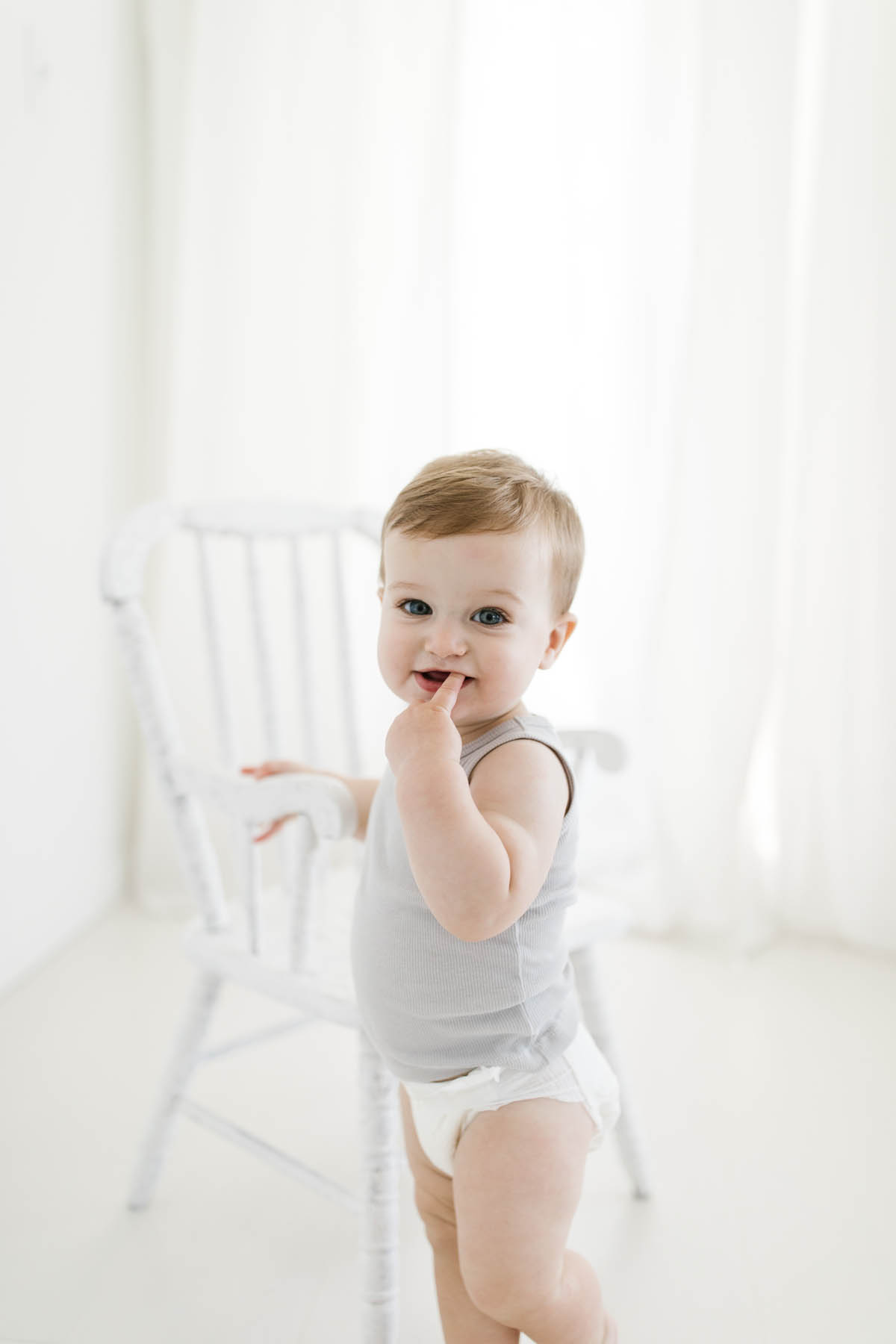 cute milestone session for baby's first birthday 