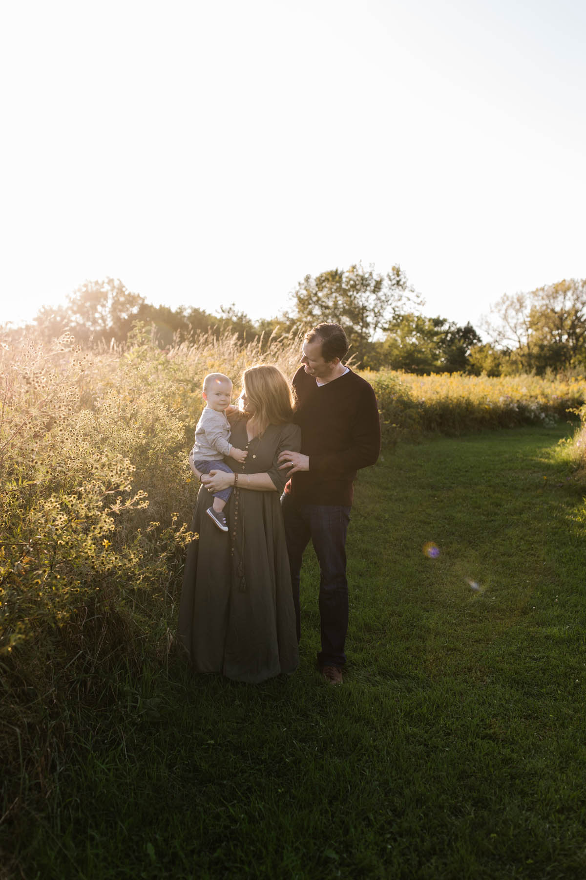 beautiful image of family of three during family mini sessions