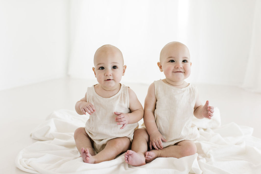 milestone session with twins 